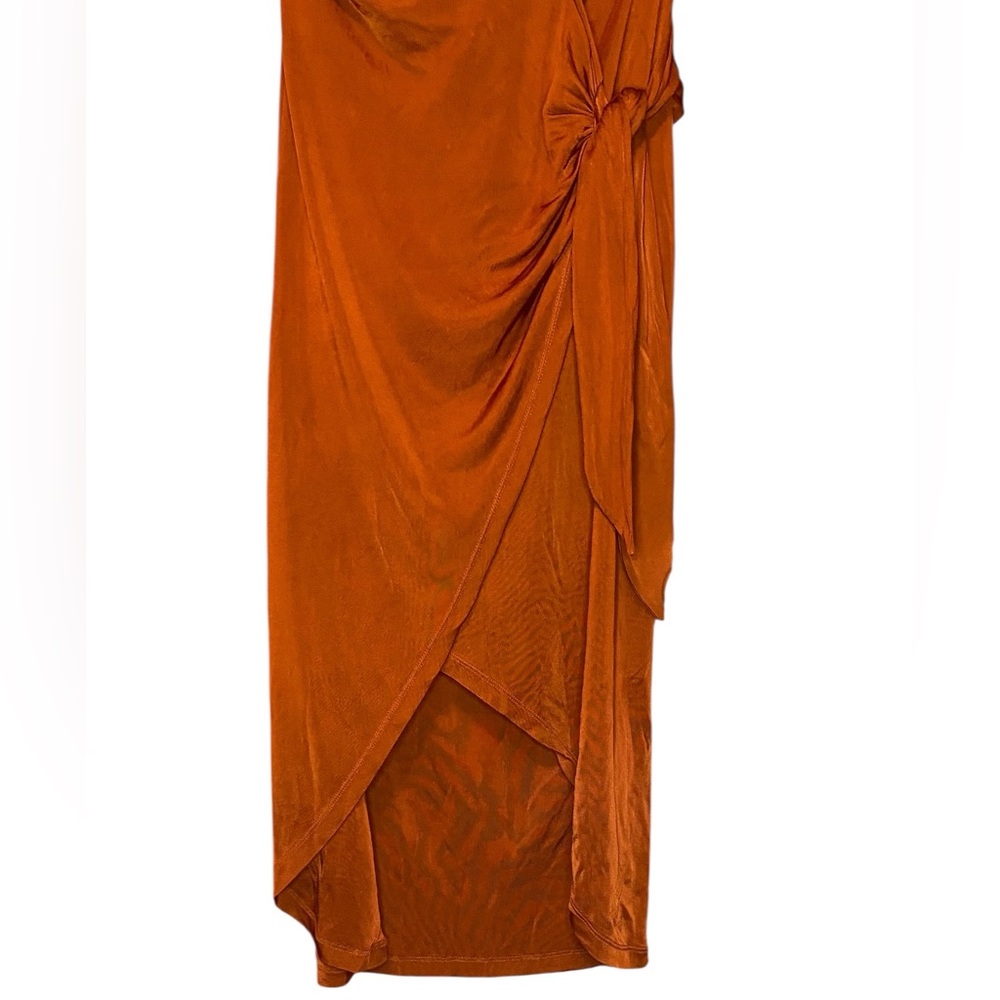 Maeve Anthropologie Terracotta Draped Midi Skirt Silk Blend Boho Small - Picture 5 of 8